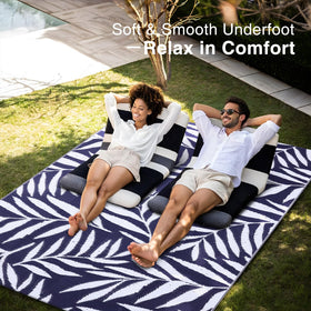 OLANLY rug in camping setup demonstrates quick-drying outdoor comfort.