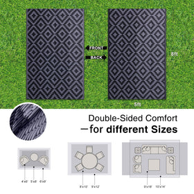 OLANLY 5x8 rug on backyard deck, easy to rinse and quick-drying