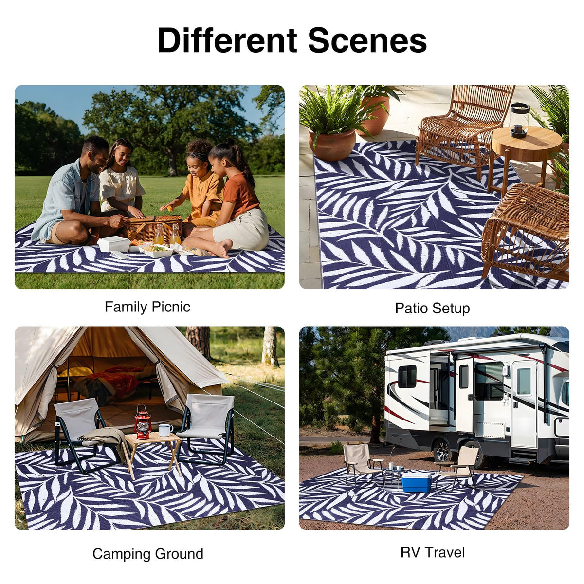 OLANLY rug folded for portability shows easy transport.
