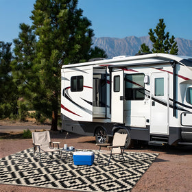 OLANLY versatile outdoor carpet for porch, deck, RV, or yard.