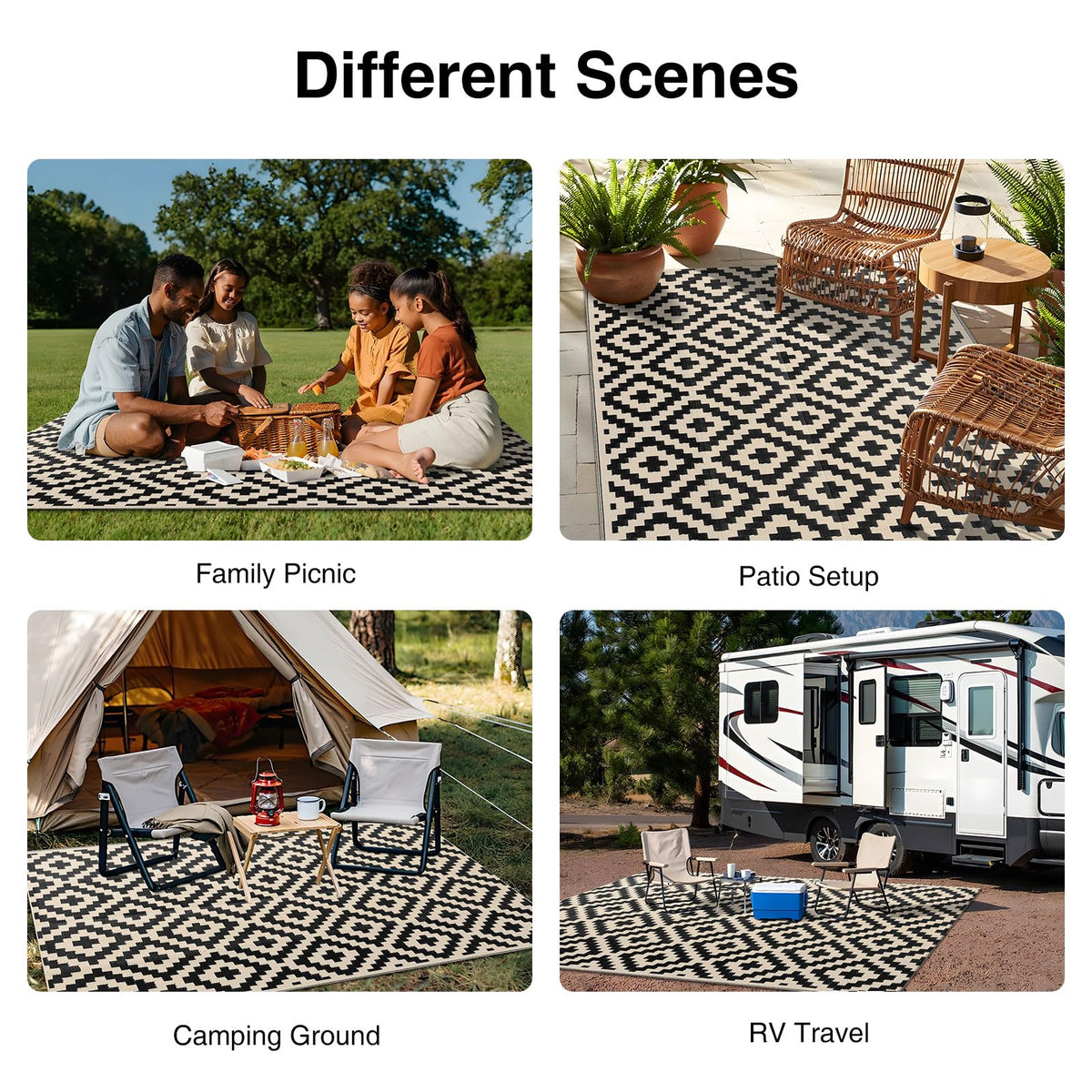 OLANLY stain-resistant, easy-clean outdoor mat for busy outdoor spaces.