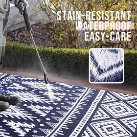 OLANLY waterproof rug cleans easily after spills or splashes from poolside or picnics.