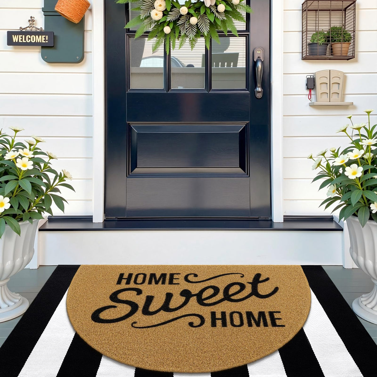 OLANLY Welcoming mat adds warmth to entryways without bulk.