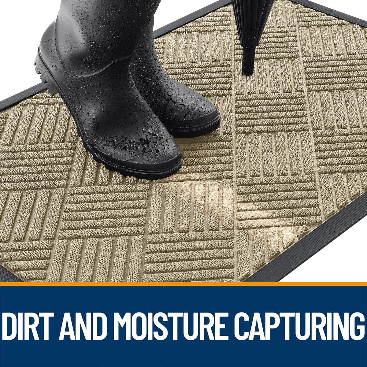 OLANLY woven polyester surface traps dirt and mud for a cleaner entry