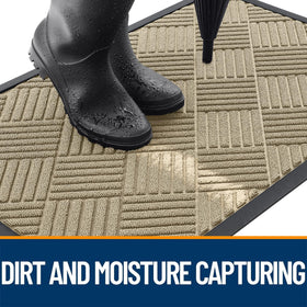 OLANLY woven polyester surface traps dirt and mud for a cleaner entry