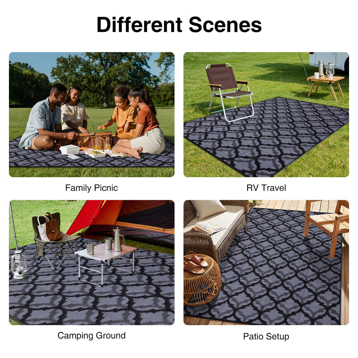 OLANLY durable outdoor rug with braided look withstands daily outdoor use.