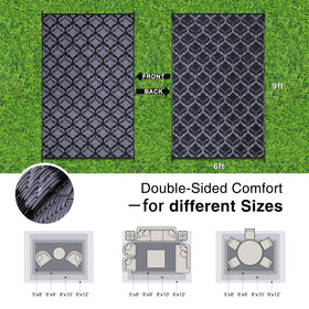 OLANLY waterproof patio rug shows off a durable interlacing design, ideal for damp decks.