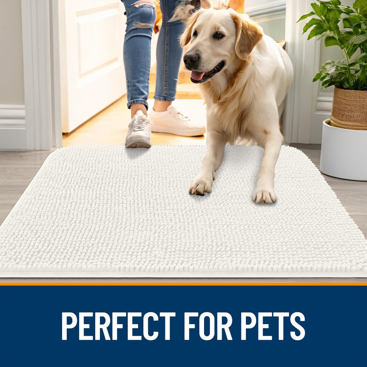 OLANLY easy-care mat is machine washable for fast refreshes.