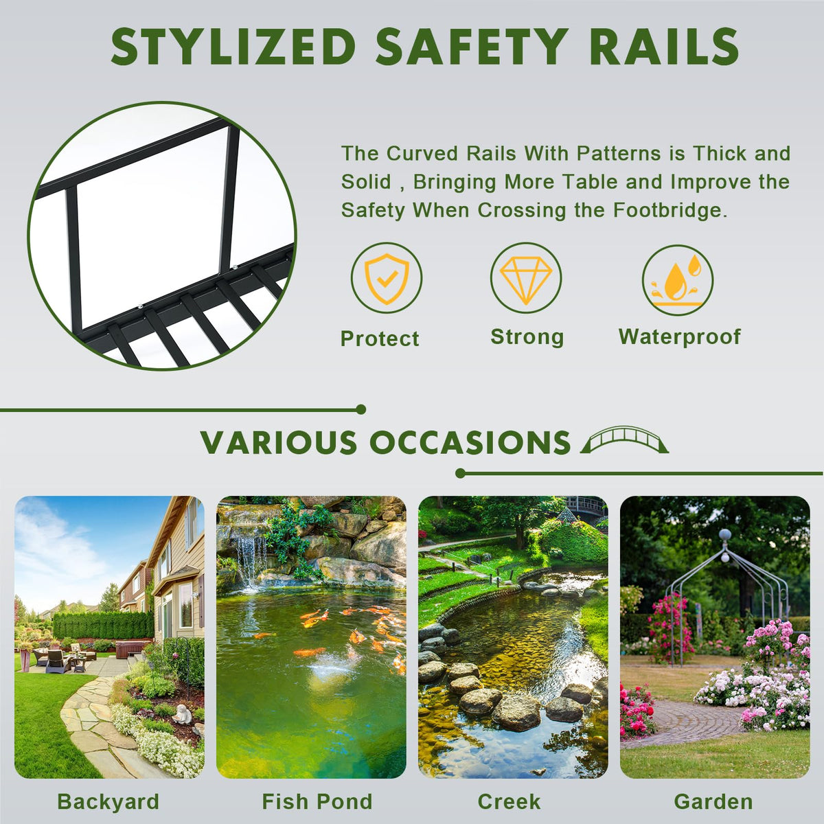 OLBRUS 770lbs capacity safely accommodates people, carts, and garden accents.