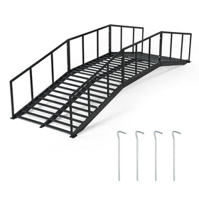 OLBRUS 8ft garden bridge crosses a lawn with graceful, sturdy design.