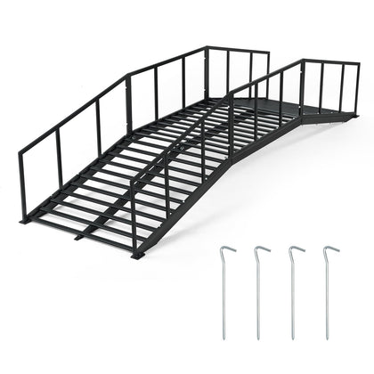 OLBRUS 8ft garden bridge crosses a lawn with graceful, sturdy design.