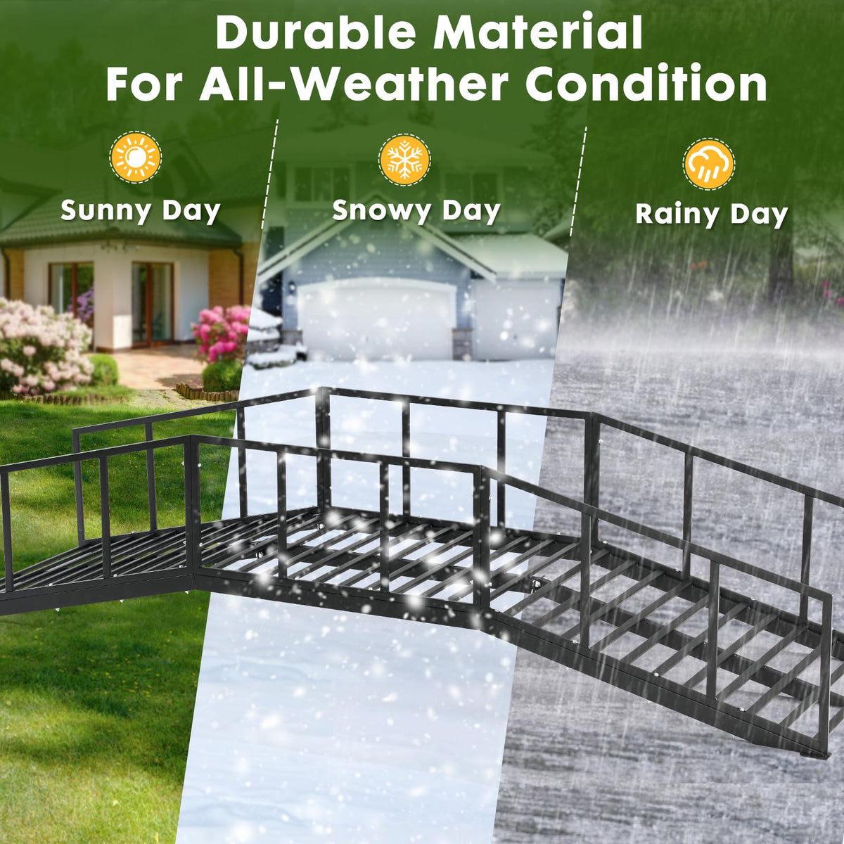 OLBRUS ground stakes secure the bridge for stable placement in soil.