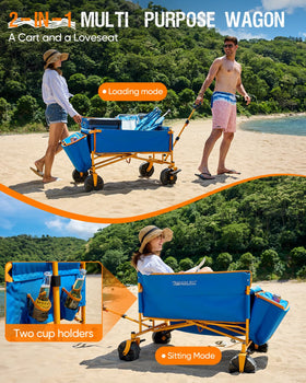 Old Bahama Bay 500lbs Love Seat Wagon folded compact for easy storage