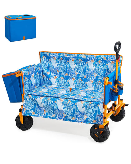 Old Bahama Bay 500lbs Love Seat Wagon front panel unfold showing two-seat setup for outdoors
