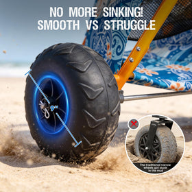 Old Bahama Bay beach cart all-terrain design helps you haul across dunes and grass.