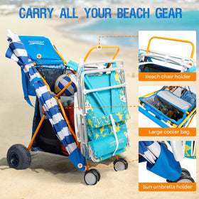Old Bahama Bay cart folds quickly for compact storage in trunks.