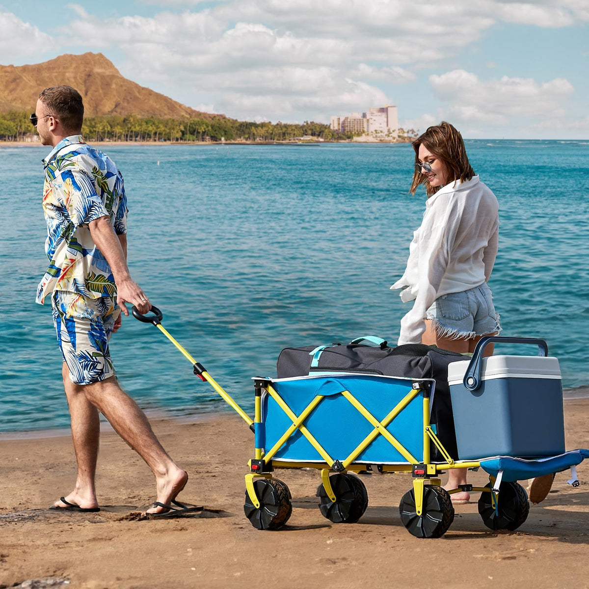 Old Bahama Bay Beach Wagon side mesh pockets store extra gear for quick access