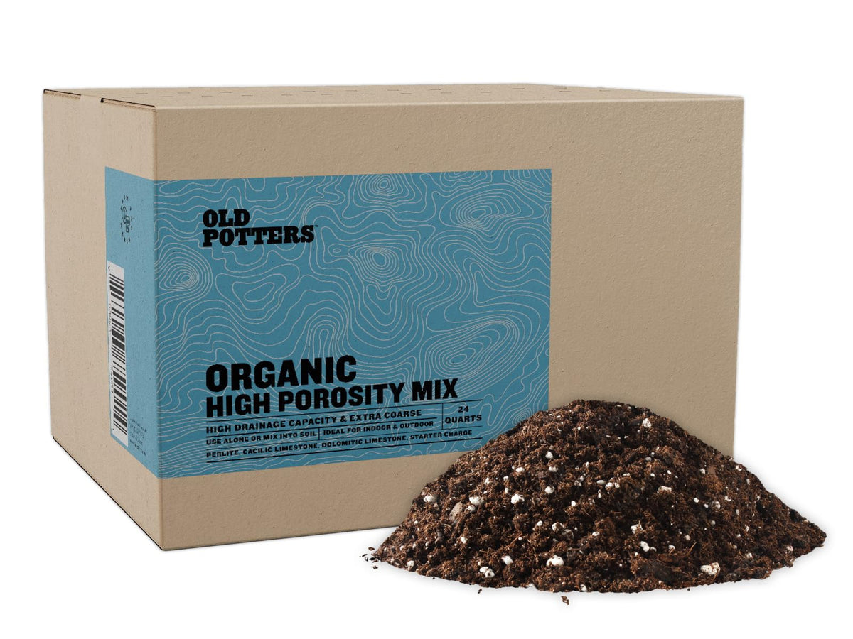Old Potters High Porosity Mix for small pots enhances drainage and aeration for cacti and succulents.