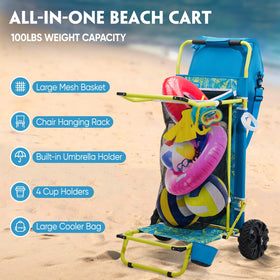 Old Bahama Bay built-in chair holder and umbrella compatibility for quick setup.
