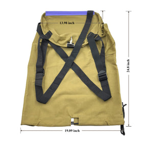 OldSerenWay bag unloading with drawstring bottom enables quick unloading of produce.