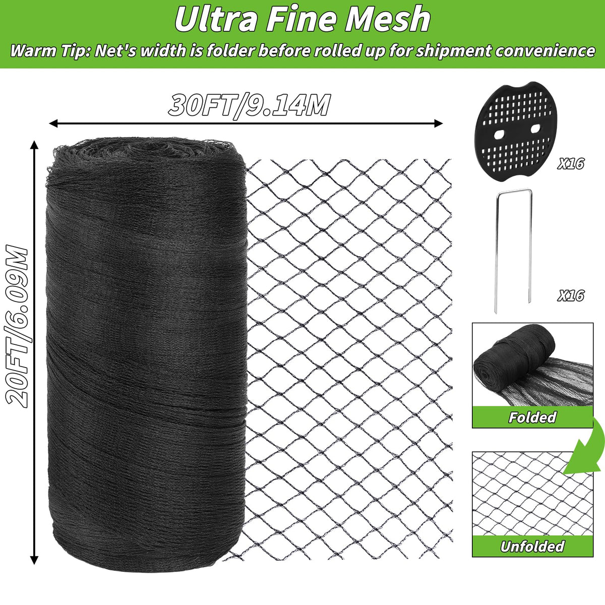Oleitodh ultra-fine mesh blocks deer and birds while letting light through.