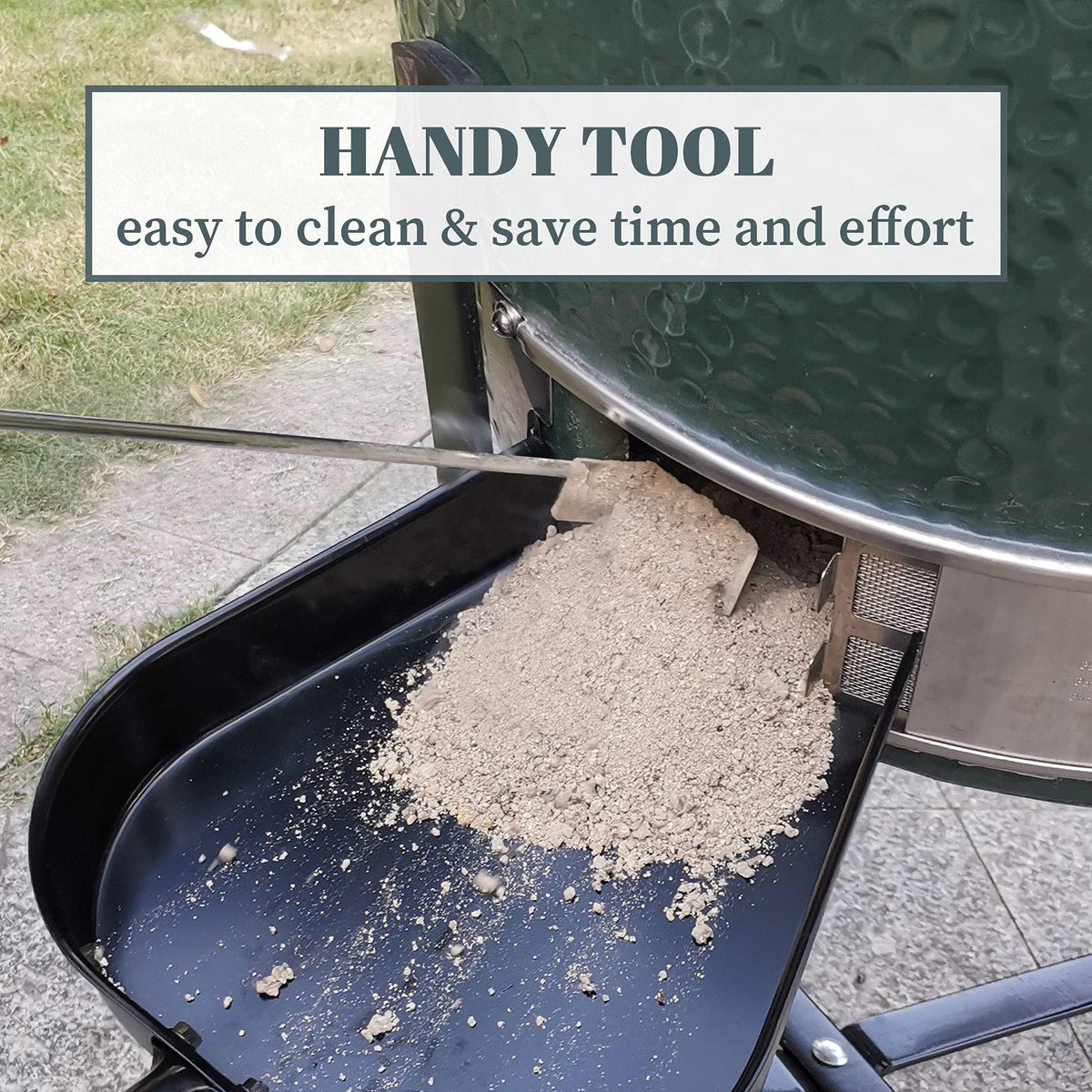 OLIGAI ash tool with flat bottom for quick ash removal during grilling