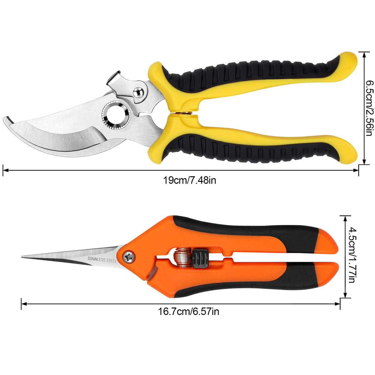 Oligei pruning shears bypass blade for clean pruning.