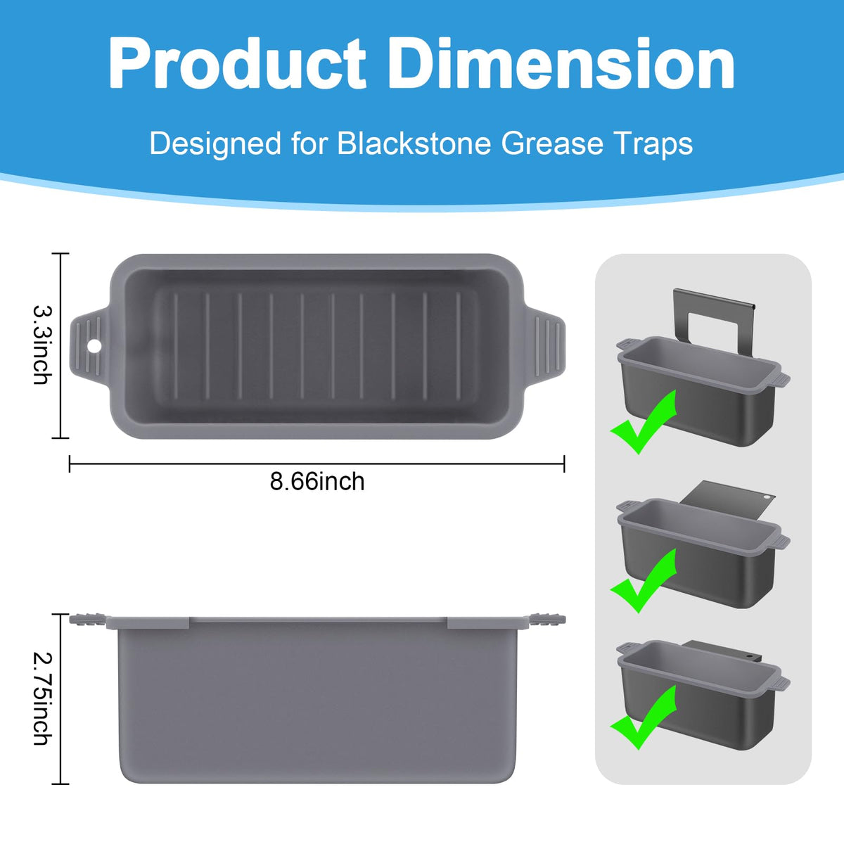 Oliggive silicone griddle catcher, dishwasher-safe, keeps cooking area tidy.
