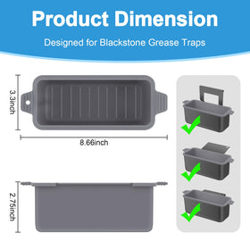 Oliggive silicone griddle catcher, dishwasher-safe, keeps cooking area tidy.