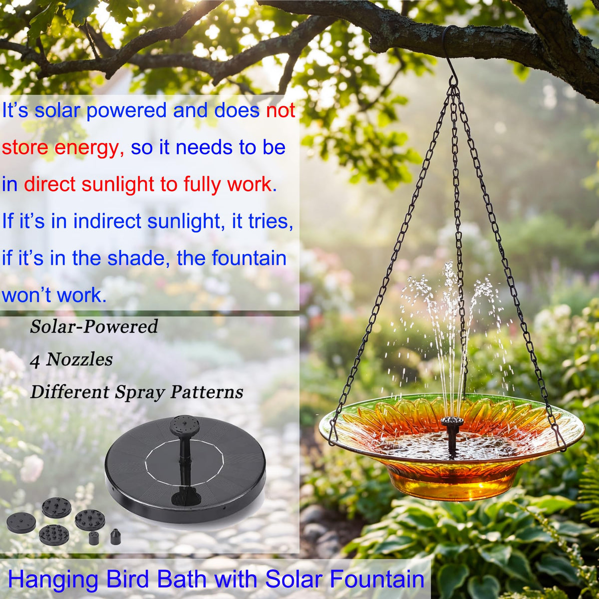oligsky hanging bird bath depth 3.3 inches ensures safe bathing