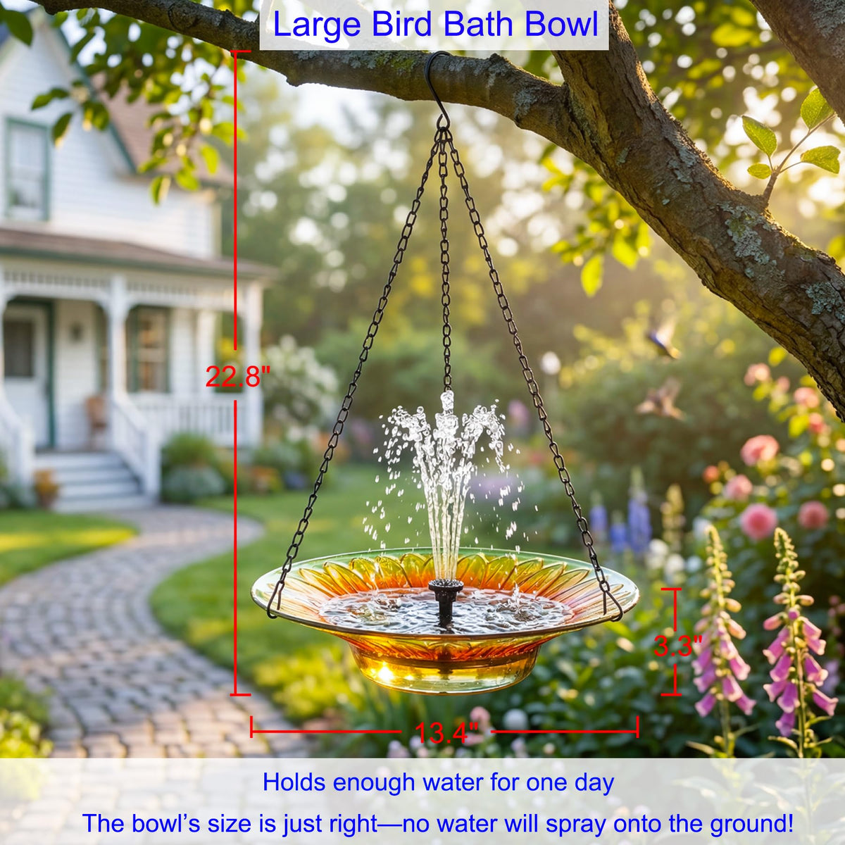 oligsky thick glass bird bath texture proves UV resistance and durability