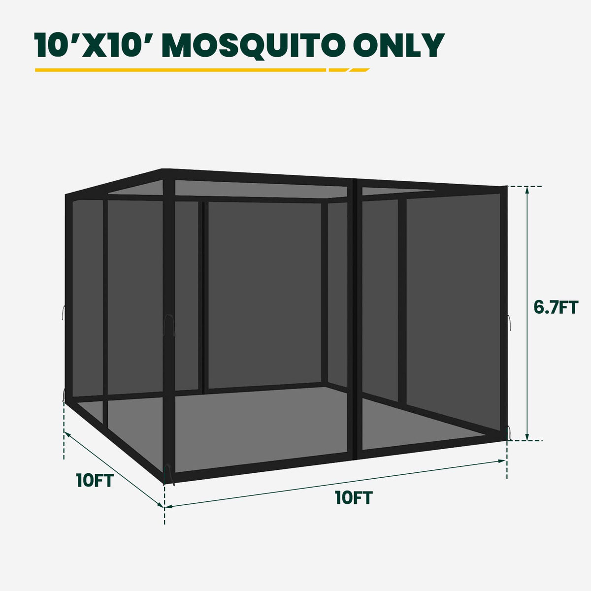 OLILAWN Gazebo netting side panel showing clear view and airflow.