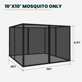 OLILAWN Gazebo netting side panel showing clear view and airflow.
