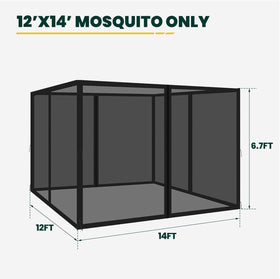 OLILAWN Gazebo netting four-panel sidewalls providing full coverage.