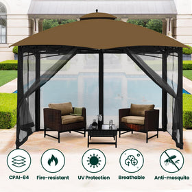 OLILAWN Gazebo netting hooks and rings included for quick mounting.
