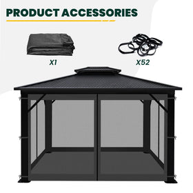 OLILAWN Gazebo netting packaging showing what's included.