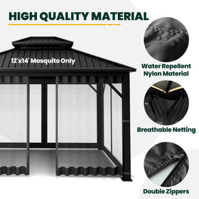 OLILAWN Gazebo netting size guide for 12x16 frames.
