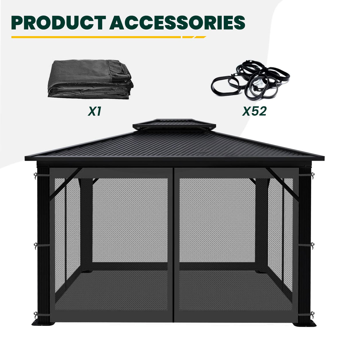 OLILAWN 10x10 size fits most gazebos; confirm frame compatibility.