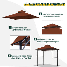 UV-blocking canopy reduces sun exposure while keeping guests shaded