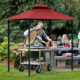 Weather-ready canopy protects cooking area from rain and moisture