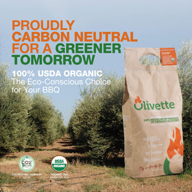 Olivette USDA-certified charcoal briquettes ready to light for quick, reliable grilling sessions.