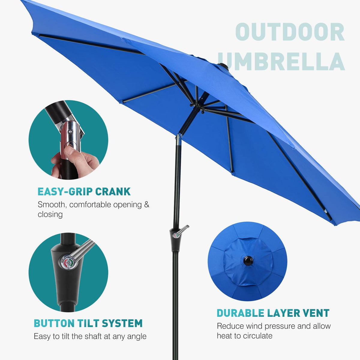 OLIXIS vented canopy with top-vent design promotes airflow for cooler shade.
