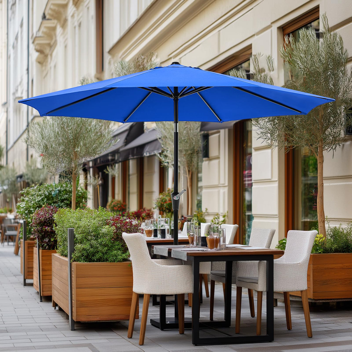 OLIXIS wind-stability design supports steady shade in outdoor spaces.