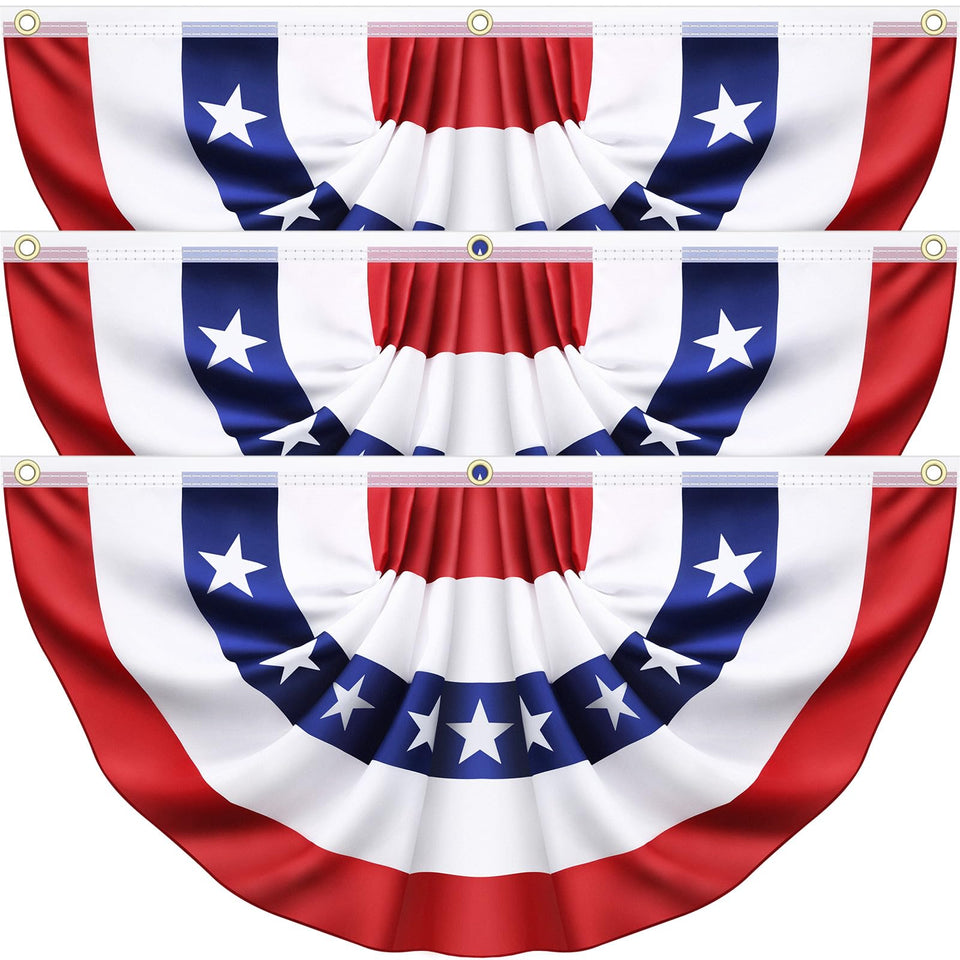 Olixmlya USA pleated fan flag 3x6ft for bright outdoor display.