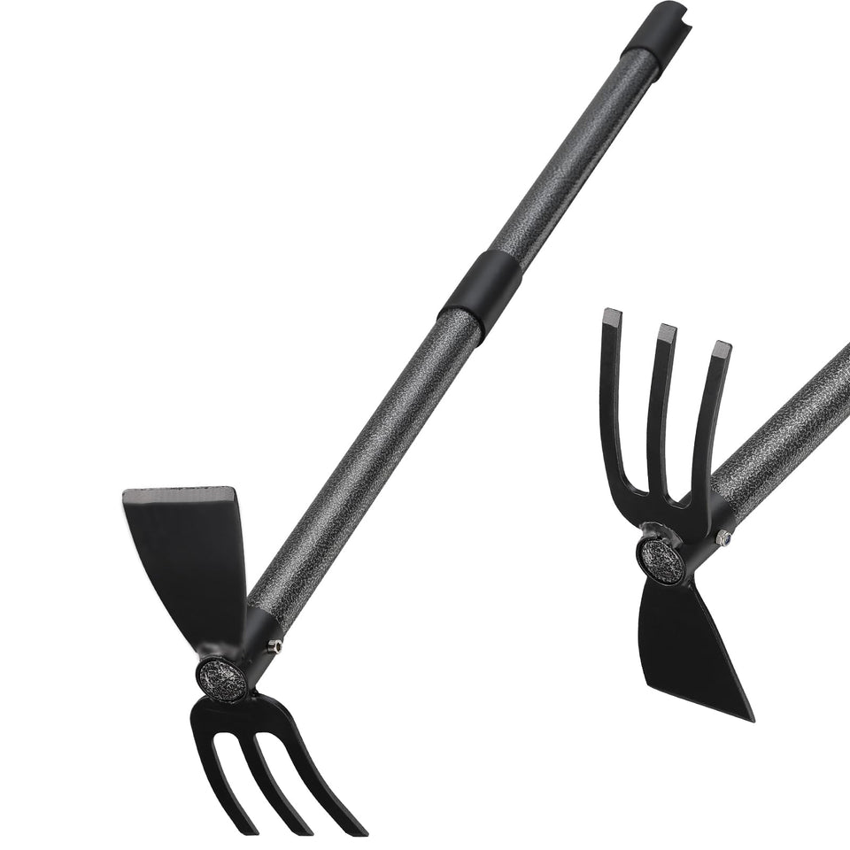 Oliynedy hoe-cultivator combo used together for effective weeding and soil prep.