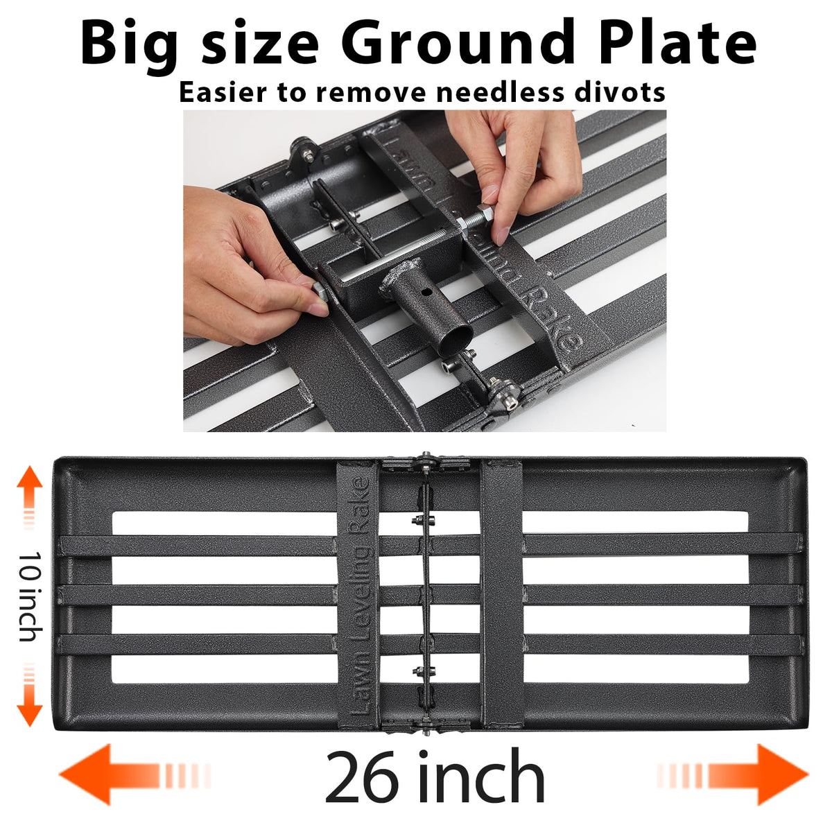 Oliynedy lawn leveling rake thick steel plate delivers sturdy leveling.