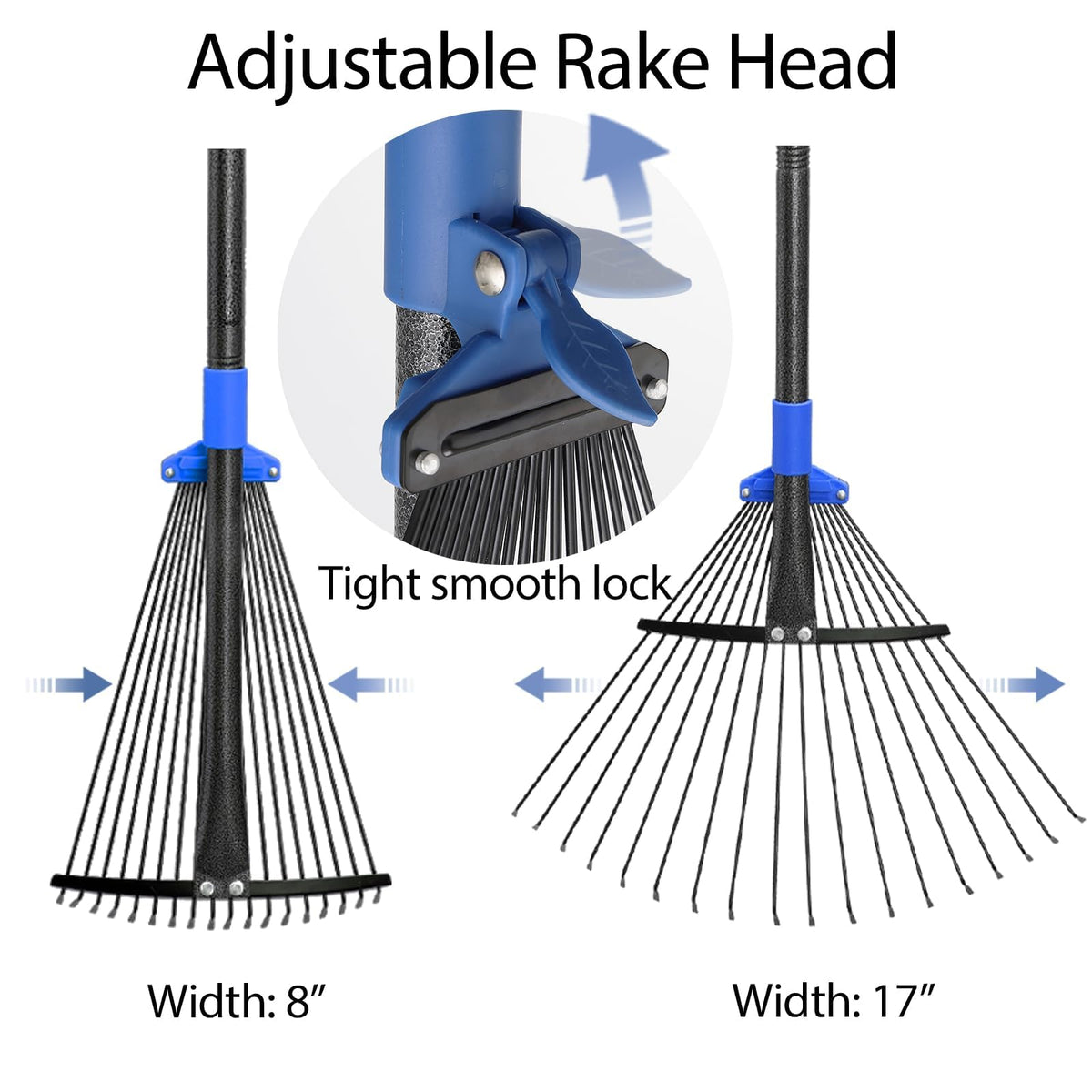 Oliynedy heavy-duty rake with 50-inch handle reduces bending.
