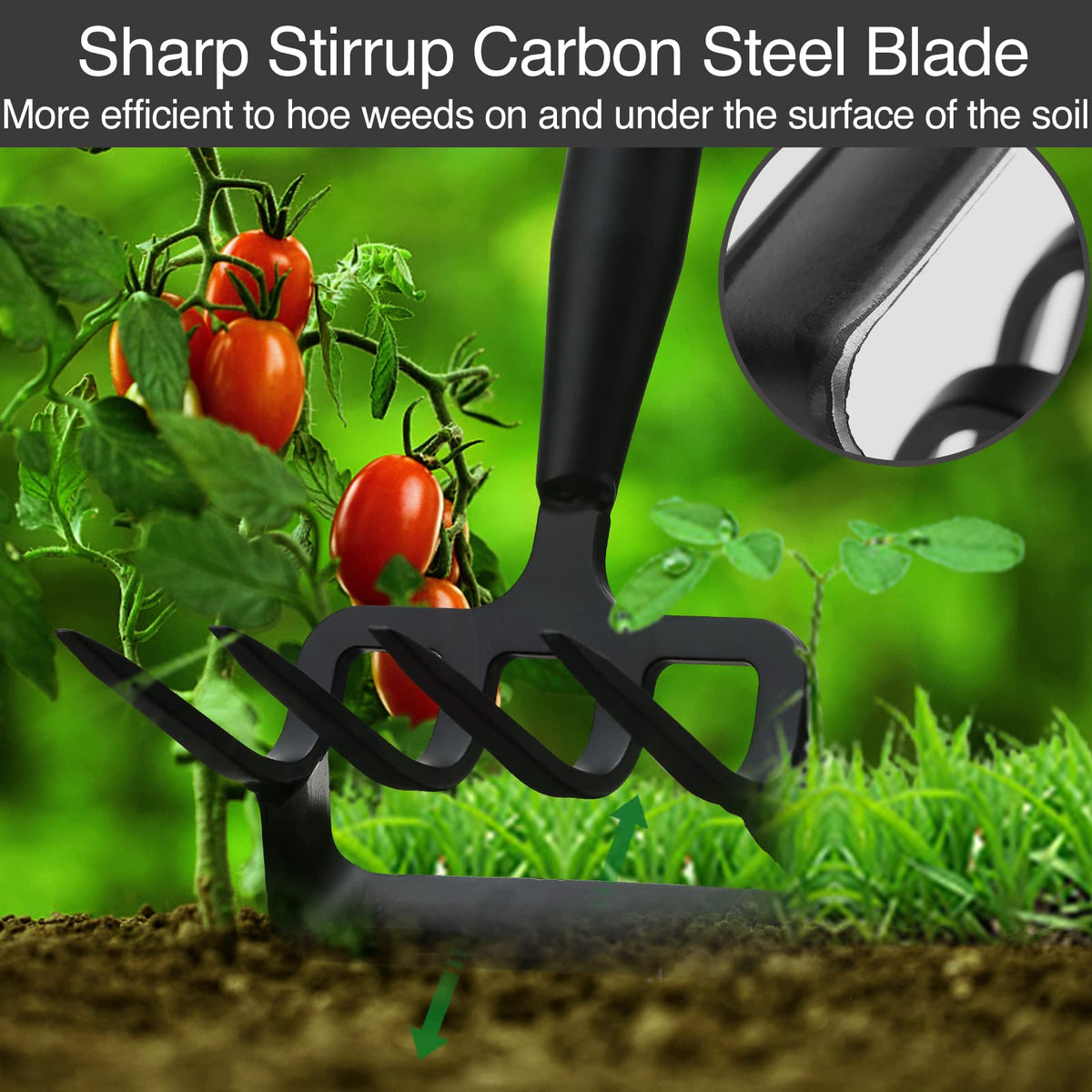 Oliynedy four-tine cultivator for deep root removal