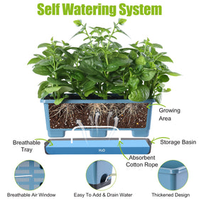 Oliz cotton rope wicking system enhances soil moisture without daily watering.