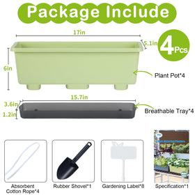 Oliz dimensions 17 x 5.1 x 6 inches fit windowsills and balconies.